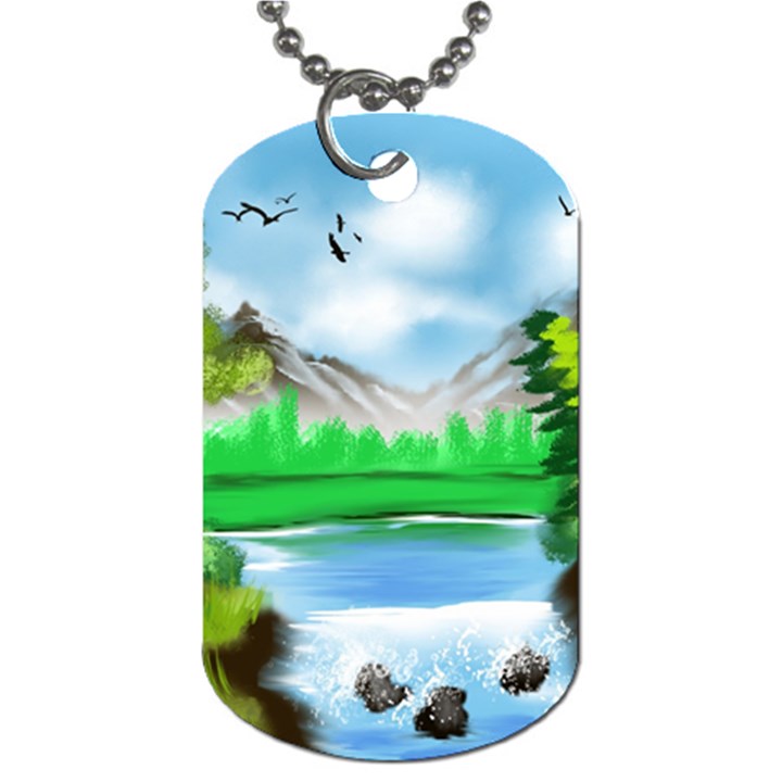 Digital Art Artwork Drawing Dog Tag (One Side)