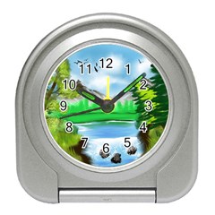 Digital Art Artwork Drawing Travel Alarm Clock by Wegoenart