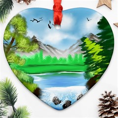 Digital Art Artwork Drawing Heart Ornament (two Sides) by Wegoenart