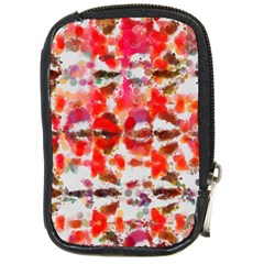 Paint Splatters On A White Background                       Compact Camera Leather Case by LalyLauraFLM