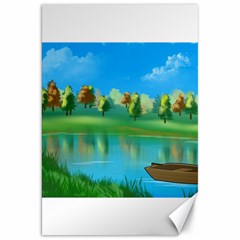 Digital Art Artwork Landscape Boat Canvas 20  x 30 