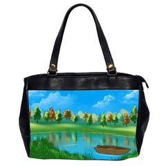 Digital Art Artwork Landscape Boat Oversize Office Handbag (2 Sides)