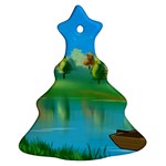 Digital Art Artwork Landscape Boat Ornament (Christmas Tree)  Front