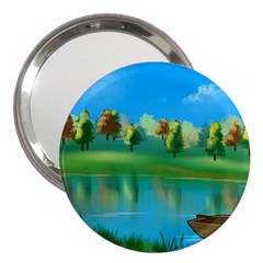 Digital Art Artwork Landscape Boat 3  Handbag Mirrors