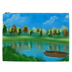 Digital Art Artwork Landscape Boat Cosmetic Bag (XXL)