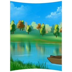 Digital Art Artwork Landscape Boat Back Support Cushion