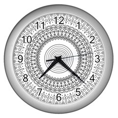 Pattern Design Pretty Cool Art Wall Clock (silver) by Wegoenart