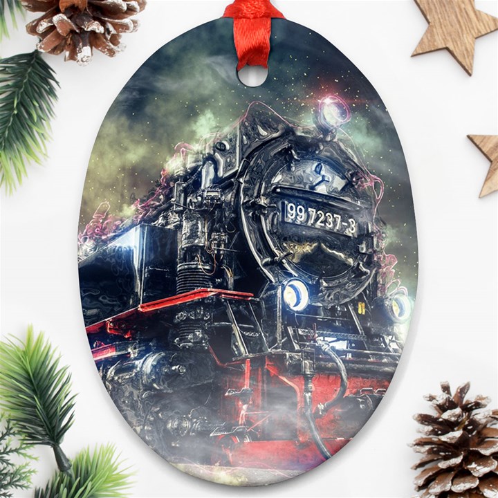 Steam Locomotive Br 99 Historically Oval Ornament (Two Sides)