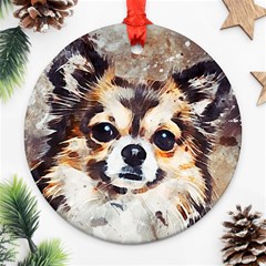 Chihuahua Dog Cute Pets Small Ornament (round) by Wegoenart