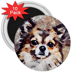 Chihuahua Dog Cute Pets Small 3  Magnets (10 Pack)  by Wegoenart