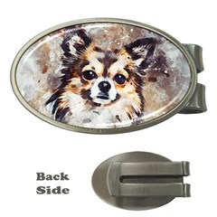 Chihuahua Dog Cute Pets Small Money Clips (oval)  by Wegoenart