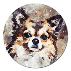 Chihuahua Dog Cute Pets Small Magnet 5  (round) by Wegoenart