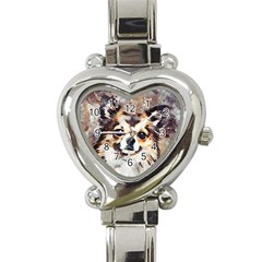 Chihuahua Dog Cute Pets Small Heart Italian Charm Watch by Wegoenart