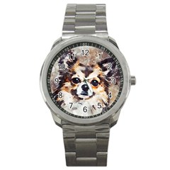 Chihuahua Dog Cute Pets Small Sport Metal Watch by Wegoenart