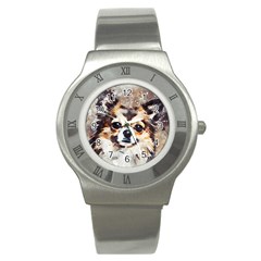 Chihuahua Dog Cute Pets Small Stainless Steel Watch by Wegoenart