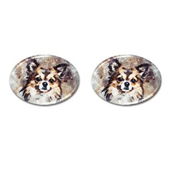 Chihuahua Dog Cute Pets Small Cufflinks (oval) by Wegoenart