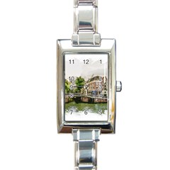 Amsterdam Holland Canal River Rectangle Italian Charm Watch by Wegoenart