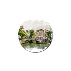 Amsterdam Holland Canal River Golf Ball Marker by Wegoenart