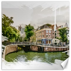 Amsterdam Holland Canal River Canvas 16  X 16  by Wegoenart