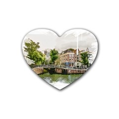 Amsterdam Holland Canal River Heart Coaster (4 Pack)  by Wegoenart