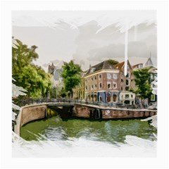 Amsterdam Holland Canal River Medium Glasses Cloth (2 Sides) by Wegoenart