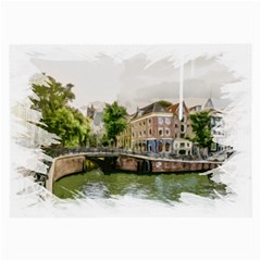 Amsterdam Holland Canal River Large Glasses Cloth (2 Sides) by Wegoenart