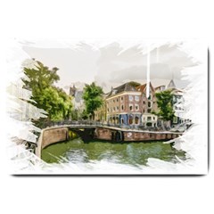 Amsterdam Holland Canal River Large Doormat  by Wegoenart