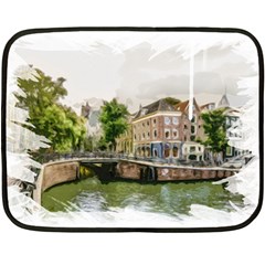 Amsterdam Holland Canal River Double Sided Fleece Blanket (mini)  by Wegoenart