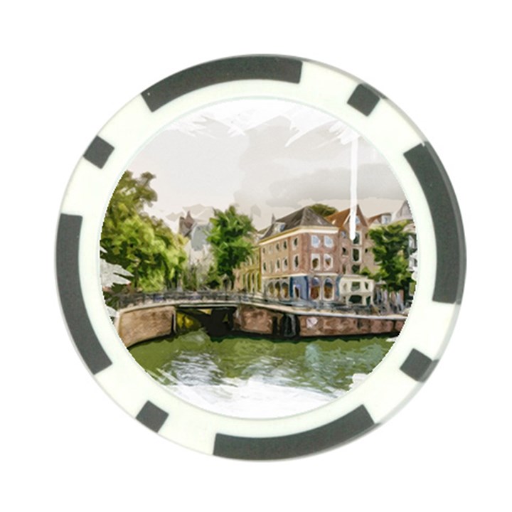 Amsterdam Holland Canal River Poker Chip Card Guard (10 pack)