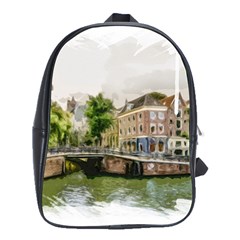 Amsterdam Holland Canal River School Bag (large) by Wegoenart