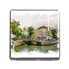 Amsterdam Holland Canal River Memory Card Reader (square 5 Slot) by Wegoenart