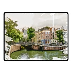 Amsterdam Holland Canal River Fleece Blanket (small) by Wegoenart