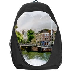 Amsterdam Holland Canal River Backpack Bag by Wegoenart