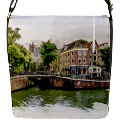 Amsterdam Holland Canal River Flap Closure Messenger Bag (s)