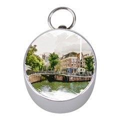 Amsterdam Holland Canal River Mini Silver Compasses by Wegoenart