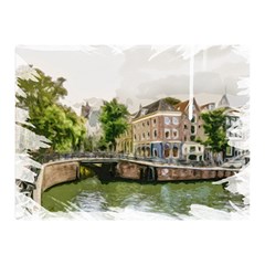 Amsterdam Holland Canal River Double Sided Flano Blanket (mini)  by Wegoenart