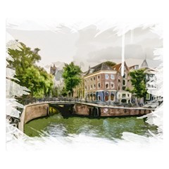 Amsterdam Holland Canal River Double Sided Flano Blanket (small)  by Wegoenart