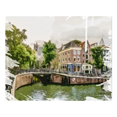 Amsterdam Holland Canal River Double Sided Flano Blanket (large)  by Wegoenart