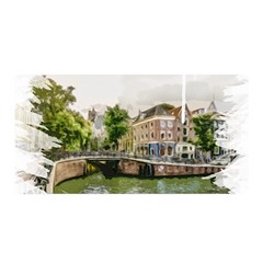 Amsterdam Holland Canal River Satin Wrap by Wegoenart