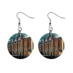 Architecture City Building Travel Mini Button Earrings Front