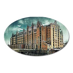 Architecture City Building Travel Oval Magnet by Wegoenart