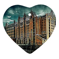 Architecture City Building Travel Heart Ornament (two Sides)