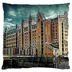 Architecture City Building Travel Large Cushion Case (one Side) by Wegoenart