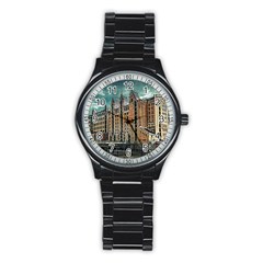 Architecture City Building Travel Stainless Steel Round Watch by Wegoenart