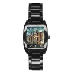 Architecture City Building Travel Stainless Steel Barrel Watch by Wegoenart