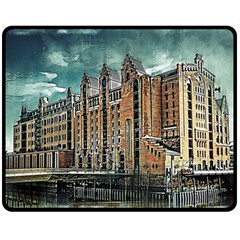 Architecture City Building Travel Double Sided Fleece Blanket (medium)  by Wegoenart