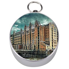 Architecture City Building Travel Silver Compasses by Wegoenart