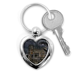 Castle Mansion Architecture House Key Chain (heart) by Wegoenart