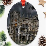 Castle Mansion Architecture House Oval Ornament (Two Sides) Front