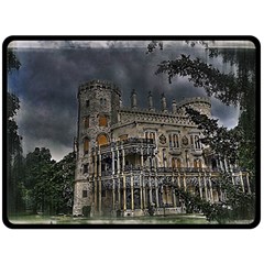 Castle Mansion Architecture House Double Sided Fleece Blanket (large)  by Wegoenart